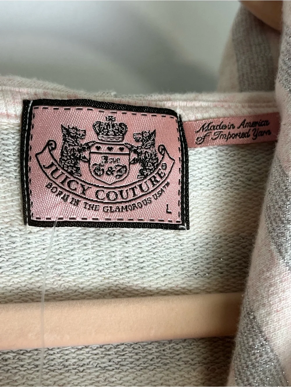 NWT Juicy Couture Pink and Gray Striped Hooded Mini  Dress